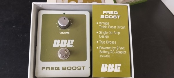 BBE Freq Boost Treble Booster + 9V Power Supply - Boxed - Vintage Style Pedal
