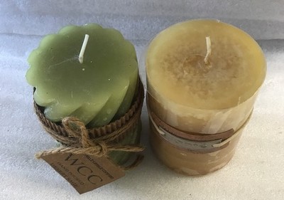 Desert Sage Green WCC Unscented Pillar Candle 4'' X 3'' & Pineapple Mango Jante