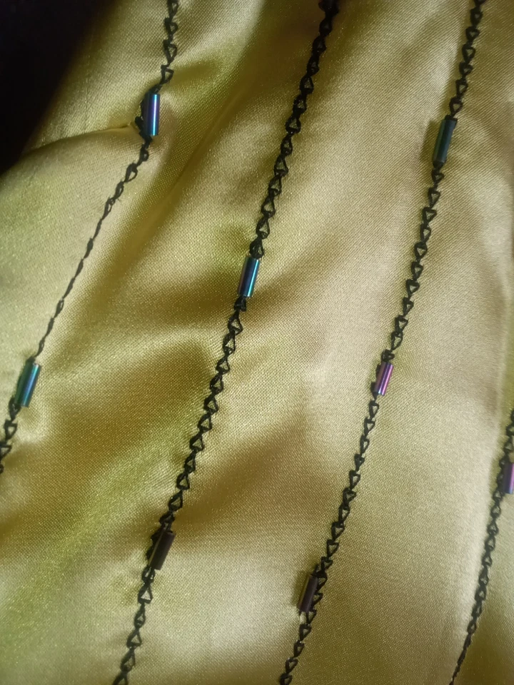 Vtg,Outfit Petite Silk Shell,Beaded & Tie Side Adjustable Strap, Whimsy,Disco - Image 4 of 4