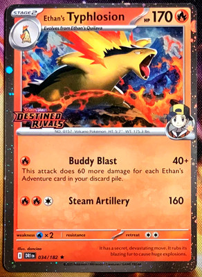 Pokemon Destined Rivals Ethan's Typhlosion Stamped Promo  34/182