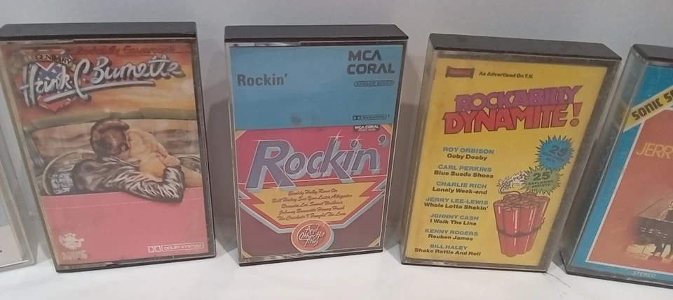 ROCKABILLY ROCK N ROLL X 7 VINTAGE CASSETTES HANK C BURNETTE CRAZY CAVAN JOB LOT - Image 3 of 4