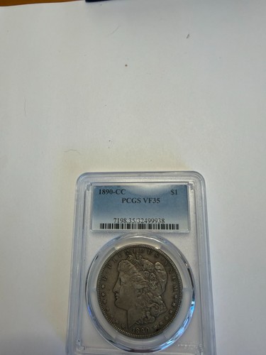 PCGS 1890 CC MORGAN DOLLAR VF 35