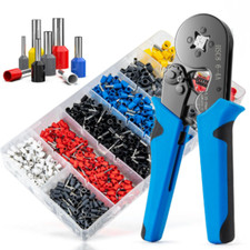 Ferrule Crimping Tool Kit with 1250PCS Wire Ferrules AWG 23-7 Ratchet Crimper