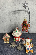 Gingerbread Christmas Tree Ornaments and Decorations - 5 Total Pieces/Decor