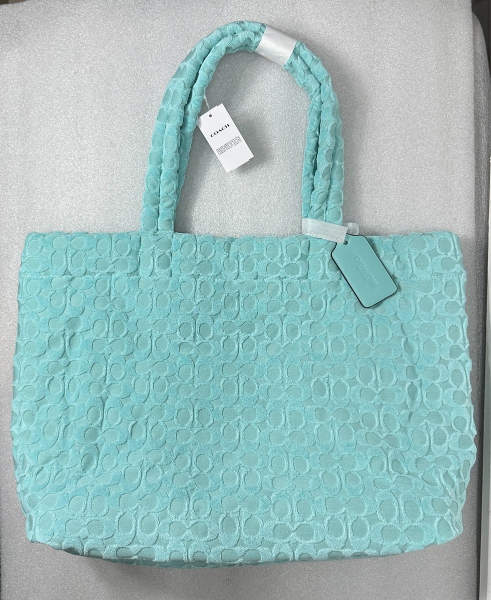 Coach Signature Terry Tote Bag CT764 in FADED BLUE Terrycloth Bag