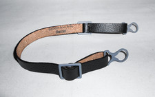 Chinstrap spikehelmet, pickelhaube WWII, black leather, steel buckle