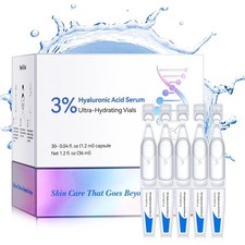 3 Hyaluronic Acid Serum Ultra-Hydrating Vials, 30 Pack Skin Repair 2