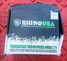 Rhino USA Transom Tie-Down Straps (2) 2" Boat Trailer Transom Straps.