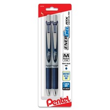Pentel EnerGel RTX Retractable Liquid Gel Pen, 2 Count Pack of 1 , Navy Blue