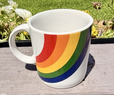 Vintage Rainbow Mug by F.T.D. 1984 As Seen On stranger Things Made in Korea
