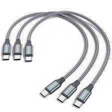 USB C to C Cable 3 Pack 1Ft ,Short USB Type C Fast Charging Nylon Braided Charg