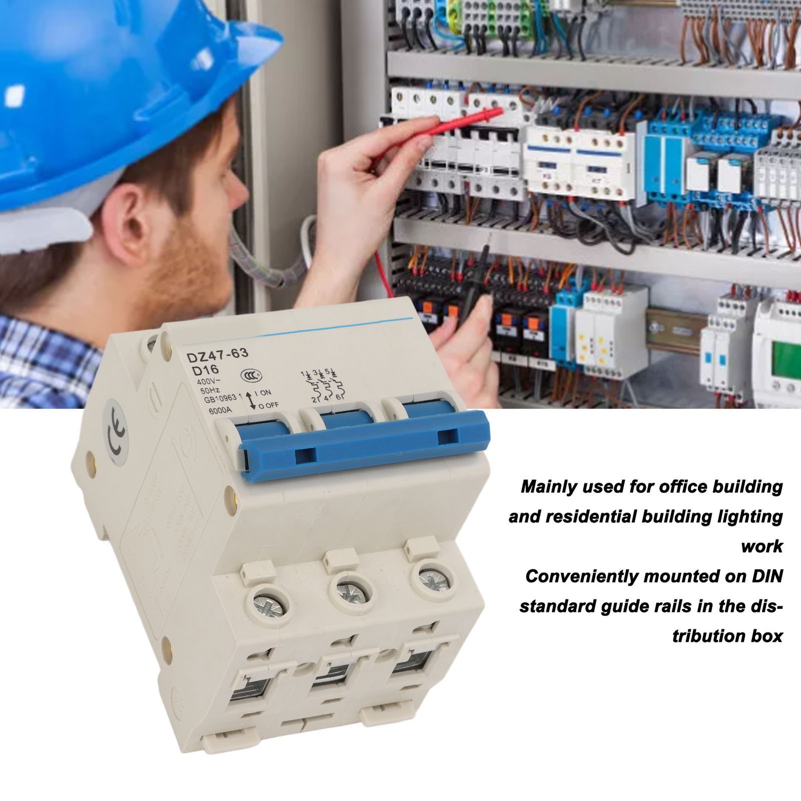 Miniature Circuit Breaker Flame Retardant Housing 3P Automatic Circuit Breaker