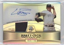 2010 Bowman Platinum Auto Relic Refractor 459/740 Brett Cecil #PAR-BC Auto 0b2