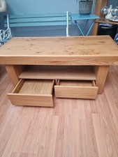 Solid Oak Coffee Table with Drawers