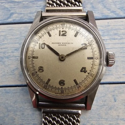 Montre Vintage Record Militaire Homme Cal 107 Indian Civil Service - Photo 1/4