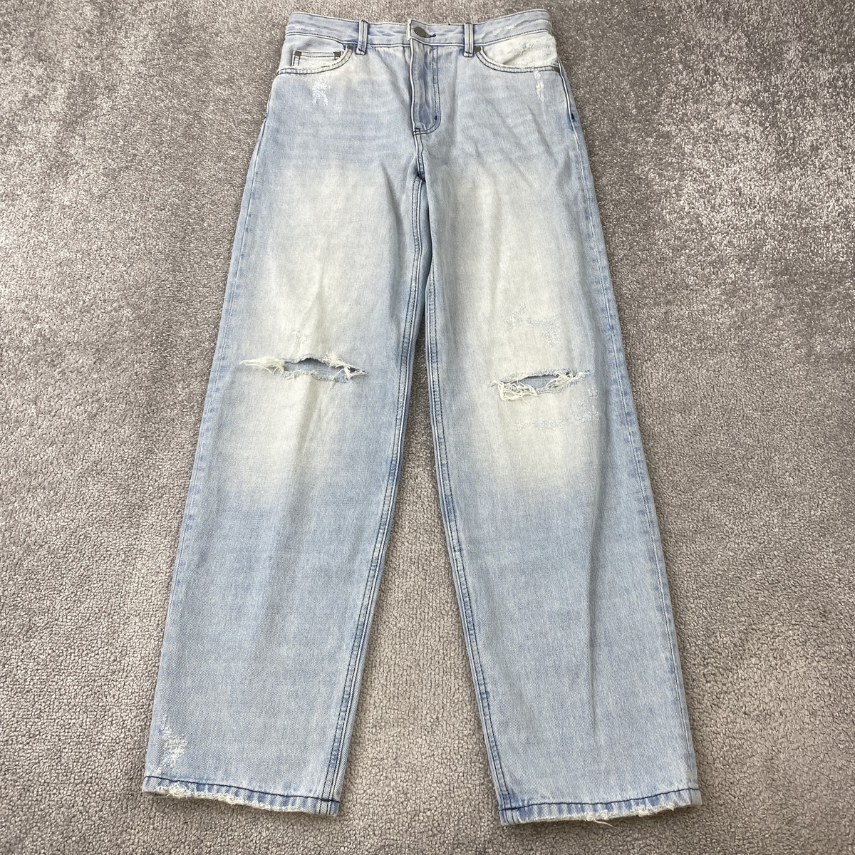 Zara Ripped Jeans Women's 24 Light Wash Distressed Casual Denim