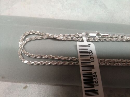24-in New Diamond Cut Sterling Silver Rope Necklace