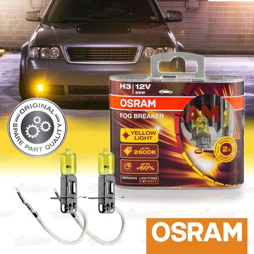 2x H3 453 2600K YELLOW Spot Light OSRAM FOG BREAKER Headlight Bulb Lamp 62151FBR - Picture 9 of 10