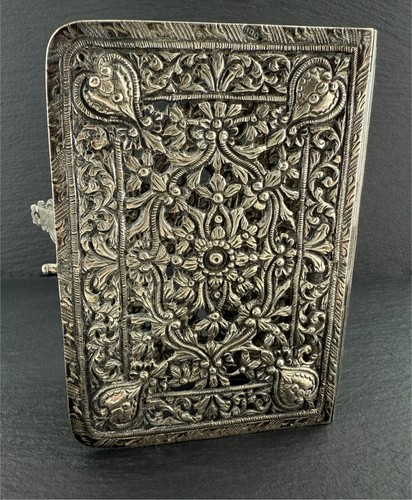Solid 800 Silver Pocket Bible Cover, Antique, 117gm - Picture 4 of 19