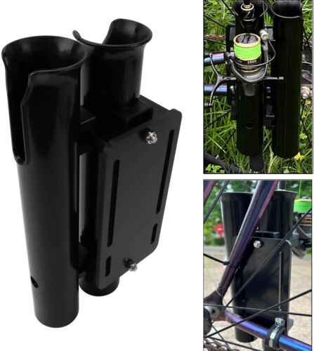 2 Tubes Bike Fishing Rod Holder for Bicycle Fishing Easy to Mount Rod Rack ABS - Picture 4 of 11
