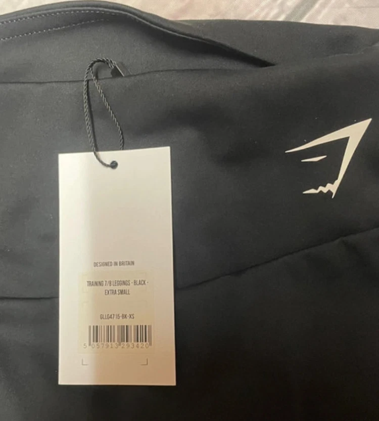 Gymshark Ladies Cropped Leggings Black 7/8 High Waist Gym Training Slim Fit New - Image 3 of 4