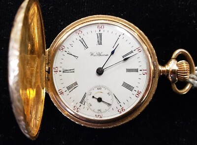 14k Antique 1898 Waltham Grade: Seaside pocket watch, 0s 15j