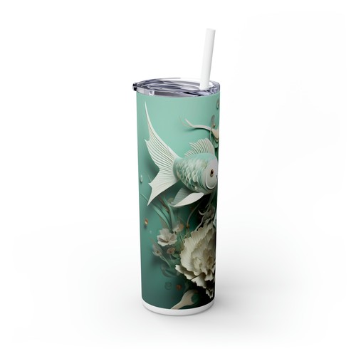 Elegante Vaso de Peces Koi, Taza de Viaje Diseño Acuático Floral, - Imagen 23 de 74