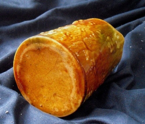 4-1/2" YELLOW WARE POTTERY CREAMER with Cow and Bull FACE - Picture 3 of 3