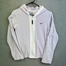 Nike Fleece Hoodie Jacket Size XL Girls Lilac Logo Zipper Front Pockets