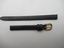 8MM Genuine Calfskin Ladies Black Watch Band