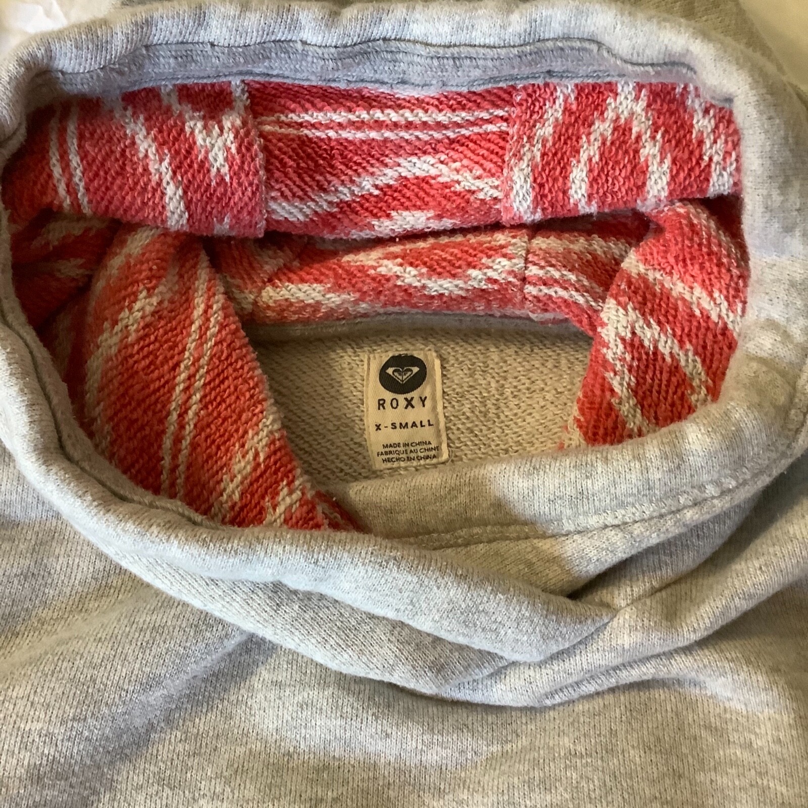 Roxy Juniors Extra Small Gray Pullover Hoodie Swe… - image 3