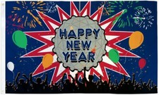 Happy New Year Flag 3x5ft NYE 2020 New Years Flag Holiday Decor Seasonal