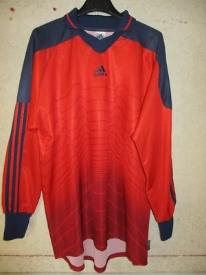 Maillot goal porté n°1 ADIDAS rouge shirt trikot camiseta gardien de but L - Photo 1/4
