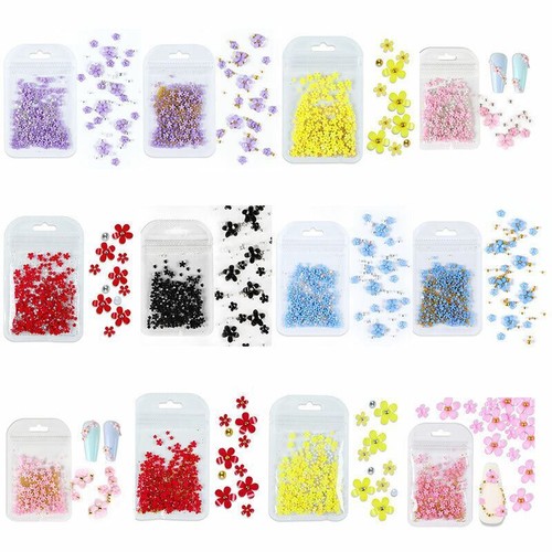 Arte en uñas 200 piezas Cuentas de plata oro flores artesanías gemas piedras 3D decoración de uñas  - Imagen 1 de 23