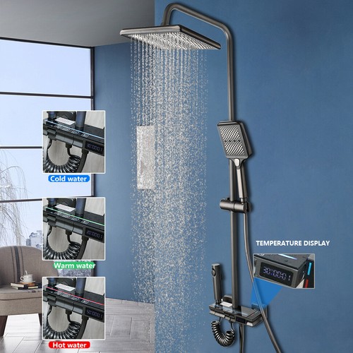 Shower Faucet Set Rainfall Head Hand spray Mixer Wall Mounte - Bild 26 von 34
