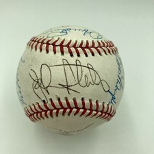 John Sterling Michael Kay Waldman Bob Murphy NY Announcers Signed Baseball JSA