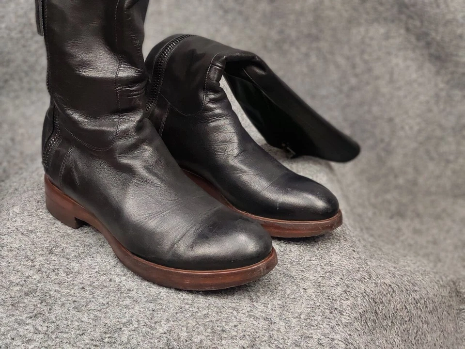 Botas Rocco P. Hechas a Mano Torre Saw Patrisio Cuero Cremallera Foto 4 de 4