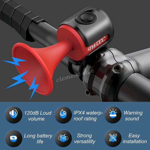 Fahrrad Klingel Elektrisch 120db Handlebar Glocke Laut Hupe Radfahren Alarm Ring - Bild 12 von 16