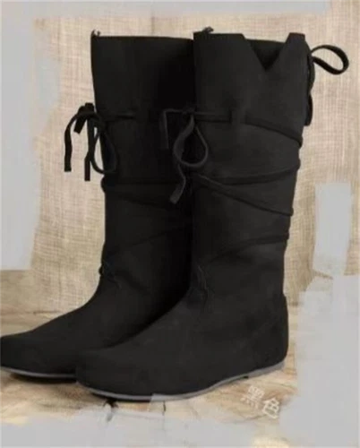 Medieval Viking Costume Retro Men Knight Boots Larp Shoes PU Leather Warrior Cos - Bild 6 von 12