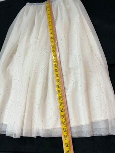 Cat & Jack Girls Formal Skirt Size M (7--8) White With Glitter Chiffon Lined - Picture 7 of 8