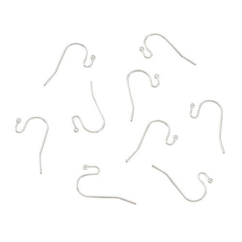 200 Pcs Silver French Hook Ball Dot Earwires 22x11mm For Dangle Earring Findings - Picture 3 of 9