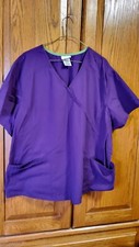Scrub Star Top 3X Short Sleeves 29 In. Arm Pit To Arm Pit, Eggplant Purple B12