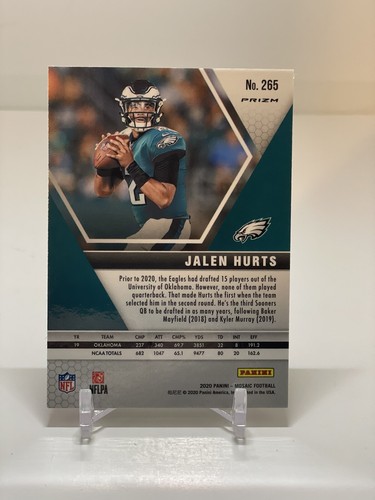 2020 Mosaic Red Green Reactive Prizm NFL Debut Jalen Hurts Rookie RC Eagles #265 - Picture 6 of 7