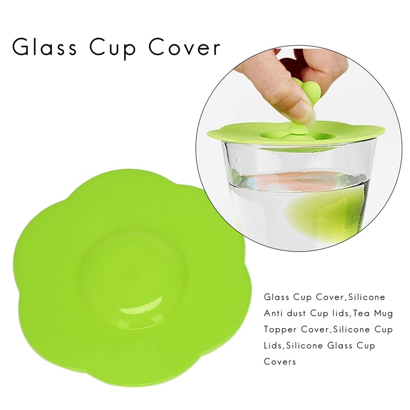 Silicone Glass Cup Covers,6Pcs Silicone Cup Lids Reusable Dust Cup