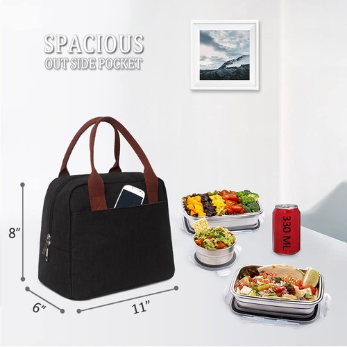 Brotzeittasche, Wiederverwendbare Isolierte Brotdose für Arbeit, Erwachsene Faltbare Tragetasche für Büro - Bild 40 von 47