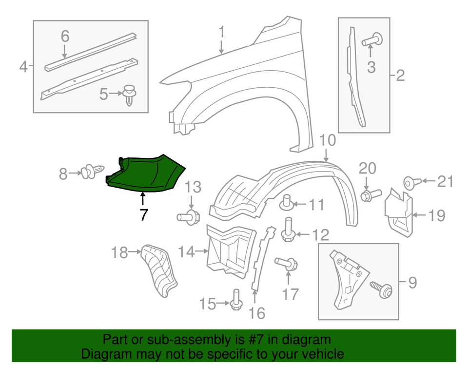 Genuine Toyota Fender Extension Panel (Left Front) 539320C903 eBay