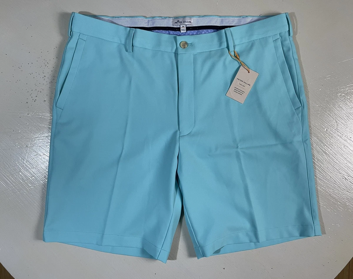 NEW Peter Millar Crown Sport Men s Sz 38 Teal Golf Shorts MF22EB82