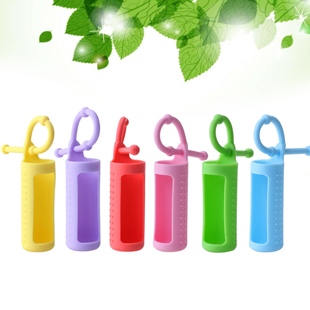 6PCS 10ML Glass Bottles Roller Bottle Holder Sleeve Essential Oil Protector