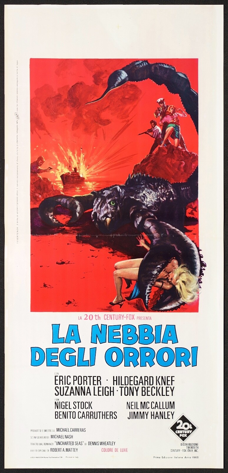 Locandina originale film LA NEBBIA DEGLI ORRORI (1968) - Regia di Michael Carreras
