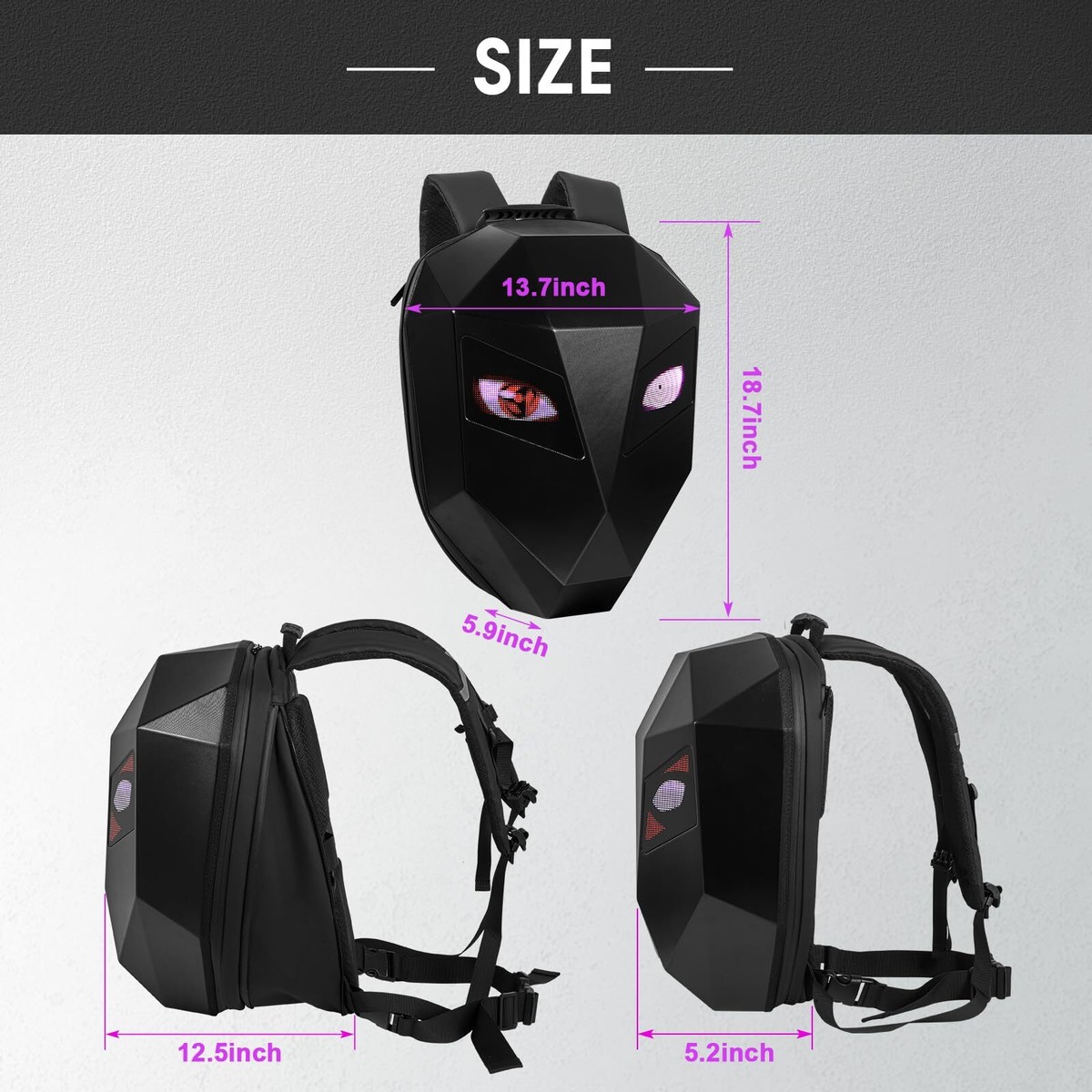 LED Display Backpack Business Travel Laptop Backpack Motorcycle